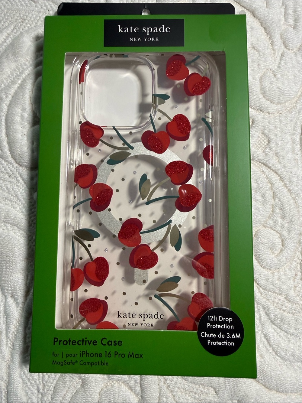 Kate Spade Clear Red Cherry iPhone 16 Pro Max Case